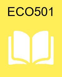 VU ECO501 Lectures