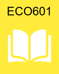 VU ECO601 Lectures